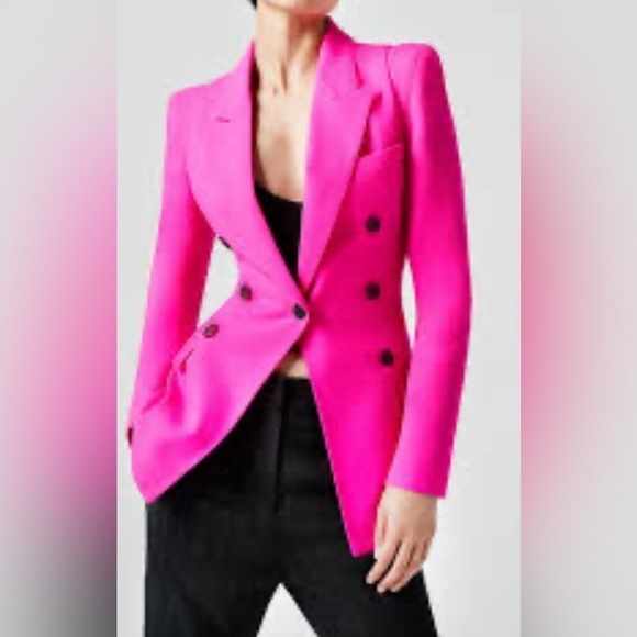 Smythe Pink Not a DB Double Breasted Blazer Jacket - Picture 2 of 9